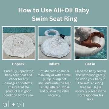Ali+Oli Modern Baby Swim Seat for Pool Fun, 28"x8"