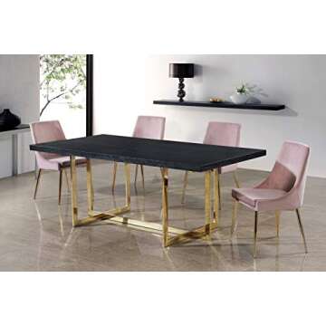 Meridian Furniture Karina Collection Modern | Contemporary Velvet Upholstered Dining Chair with Stur...