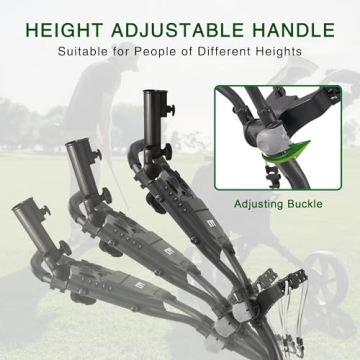 KVV 3 Wheel Golf Push Cart Lightweight and Collapsible