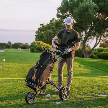 KVV 3 Wheel Golf Push Cart Lightweight and Collapsible