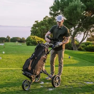 KVV 3 Wheel Golf Push Cart Lightweight and Collapsible