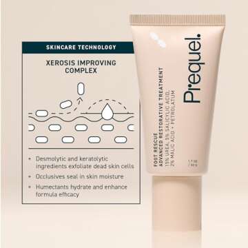 Prequel Skin Foot Rescue, Professional Foot Treatment with 15% Urea + Salicylic Acid. Advanced Foot Cream For Dry Cracked Feet. Clinical-Grade Foot Moisturizer. 1.7oz