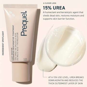 Prequel Skin Foot Rescue, Professional Foot Treatment with 15% Urea + Salicylic Acid. Advanced Foot Cream For Dry Cracked Feet. Clinical-Grade Foot Moisturizer. 1.7oz