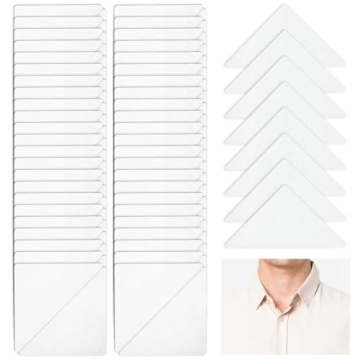 100 Pcs Collar Stays for Men's Dress Shirts, No Curl Polo Shirt Collar Stays Anti-Warping Edge Colla...