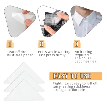 100 Pcs No Curl Collar Stays for Men Dress Shirts