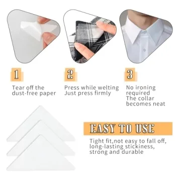 100 Pcs No Curl Collar Stays for Men Dress Shirts