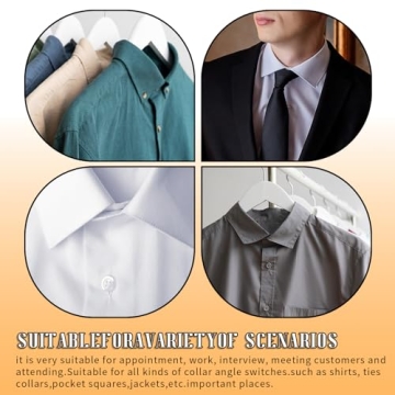 100 Pcs No Curl Collar Stays for Men Dress Shirts