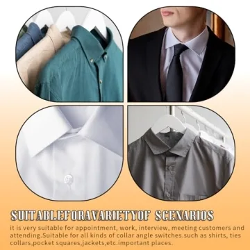 100 Pcs No Curl Collar Stays for Men Dress Shirts