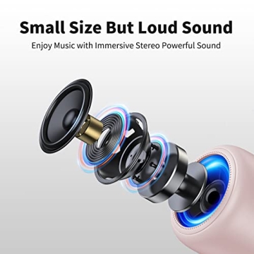 Bobtot Pink Portable Bluetooth Speaker Waterproof 20H Playtime