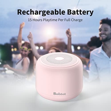 Bobtot Pink Portable Bluetooth Speaker Waterproof 20H Playtime