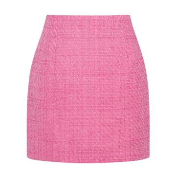 Trendy IDEALSANXUN Plaid Skirt for Women - High Waist Wool Mini Pencil Skirt