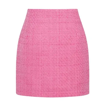 Trendy IDEALSANXUN Plaid Skirt for Women - High Waist Wool Mini Pencil Skirt