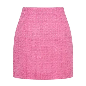 IDEALSANXUN Women's High Waist Wool Plaid Mini Skirt