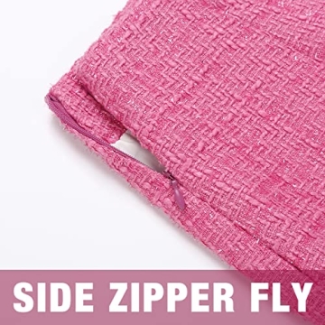 IDEALSANXUN Women's High Waist Wool Plaid Mini Skirt