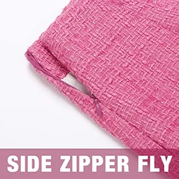 IDEALSANXUN Women's High Waist Wool Plaid Mini Skirt