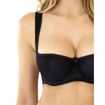 Roseme Womens Balconette Bra with Padded Straps, Black
