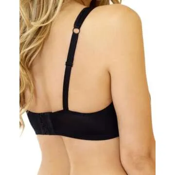 Roseme Womens Balconette Bra with Padded Straps, Black