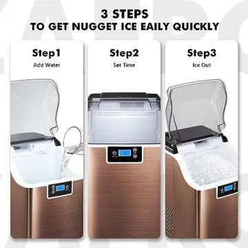 Nugget Ice Maker Portable Self-Cleaning Ice Machine