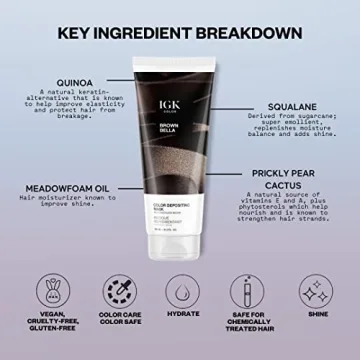 IGK Color Depositing Mask Cocoa Brown Bella for Healthy Hair