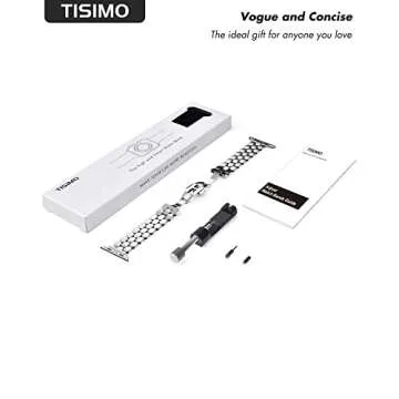 Elegant TISIMO Stainless Steel Apple Watch Band for Women