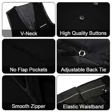 Stylish MAGE MALE Men's 3 Piece Slim Fit Suit Set