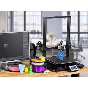 Monoprice MP10 3D Printer - Black with (300 x 300 mm) Magnetic Heated Build Plate, Resume Printing F...