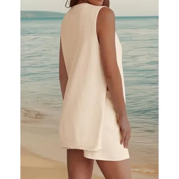 NENONA Women's Summer Casual Knit Tunic Top and Shorts Set