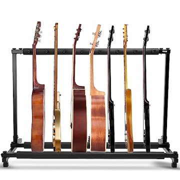 Multi Guitar Stand， Folding Guitar Rack，7 Holder Guitar Stand,Guitar Rack for Multiple Guitars f...
