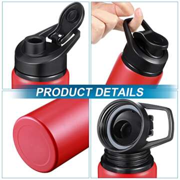 18 Pack 20 oz Reusable Aluminum Water Bottles Bulk Metal Sports Water Bottles Multipack for Gym Hiki...