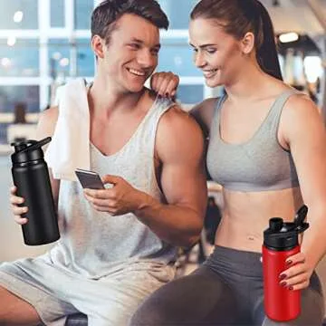 18 Pack 20 oz Reusable Aluminum Water Bottles Bulk Metal Sports Water Bottles Multipack for Gym Hiking Cycling Sports Outdoor