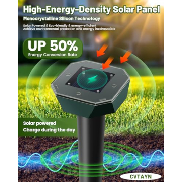 Snake & Mole Repellent Solar Powered Ultrasonic Deterrent 4 Pack