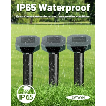 Snake & Mole Repellent Solar Powered Ultrasonic Deterrent 4 Pack