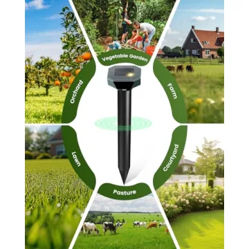 Snake & Mole Repellent Solar Powered Ultrasonic Deterrent 4 Pack