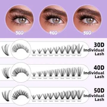 Lash Clusters with Bottom Lashes 10-18mm 40D D Curl Lash Clusters Individual Lashes Cluster Eyelash Clusters Wispy with 2 Styles Bottom Lash Extension DIY Lash Extensions at Home (40D-D-MIX10-18)
