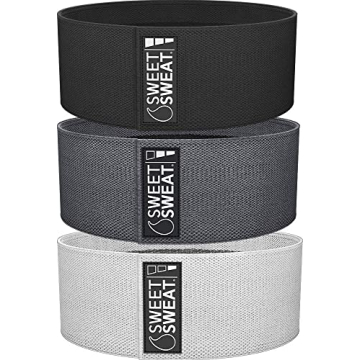 Sports Research Sweet Sweat Hip Bands with 3 Levels of Resistance | Non-Slip Fabric Booty Bands for ...