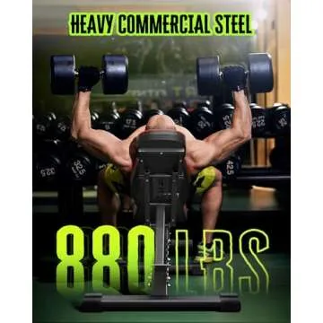 Adjustable Weight Bench for Bench Press, 880LBS Stable Workout Bench with Bench Press Rod/Extended H...