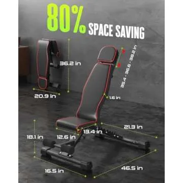 Adjustable Weight Bench for Bench Press, 880LBS Stable Workout Bench with Bench Press Rod/Extended Head, Foldable 90 Degree Weight Benches for Home Gym, Incline/Decline Bench Exercise Bench