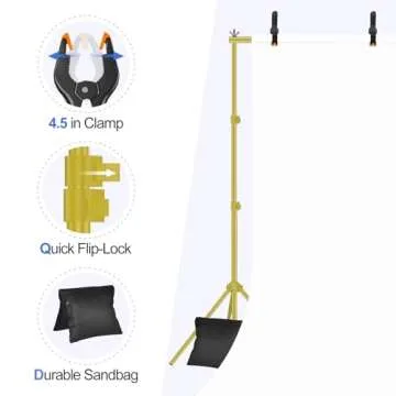 EMART 10x7ft Adjustable Backdrop Stand Kit for Events and Photography