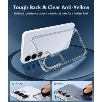 FNTCASE for Samsung Galaxy S25-Plus Case: Military Grade Drop Protection Anti Yellowing Cell Phone Cover - Rugged Shockproof Protective Bumper Transparent Cases(Clear)