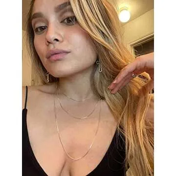 NAG.HC 925 Sterling Silver 0.8MM Box Chain Necklace for women - Available in 18K Gold or Silver or White Gold- Dainty&Thin&Strong &Add charm(16",silver)