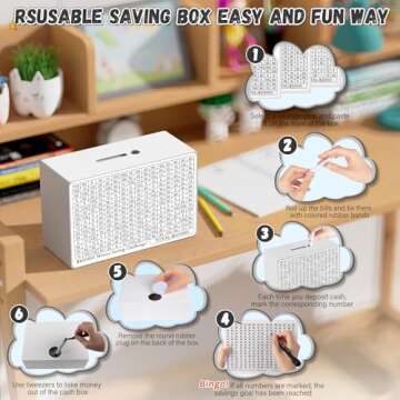 Gomyrod Wooden Savings Box with Counting Target for Goals