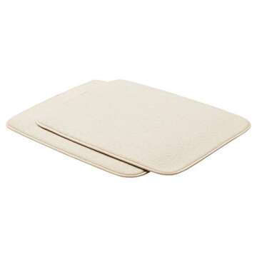 Amazon Basics Dish Drying Mat - 16" x 18" - Linen, 2-Pack