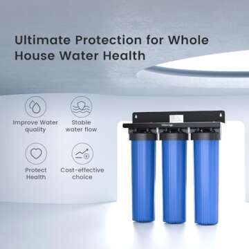 Waterdrop 3-Stage Whole House Water Filter System,with Carbon Filter&Sediment Filter,7-Stage Filtrat...