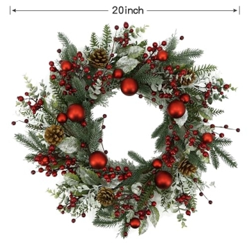 AMF0RESJ 20 Inch Custom Christmas Wreath for Decor