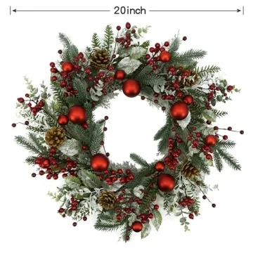AMF0RESJ 20 Inch Custom Christmas Wreath for Decor