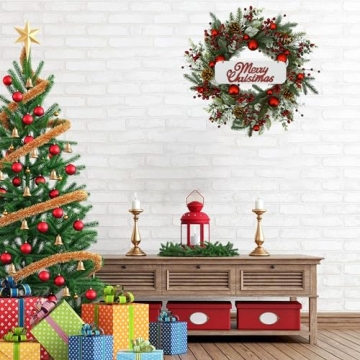 AMF0RESJ 20 Inch Custom Christmas Wreath for Decor