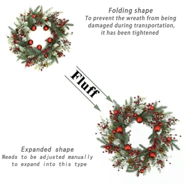AMF0RESJ 20 Inch Custom Christmas Wreath for Decor