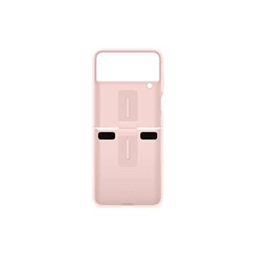 SAMSUNG Galaxy Z Flip 4 Silicone Cover with Ring, Protective Phone Case with Finger Loop, Matte Finish, Bold Style, Handheld Design, US Version, Pink