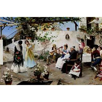 WONDERFULITEMS A Dance for The Priest 1890 Spanish Flamenco Dancers Spain Painting by Juan Garcia Ra...