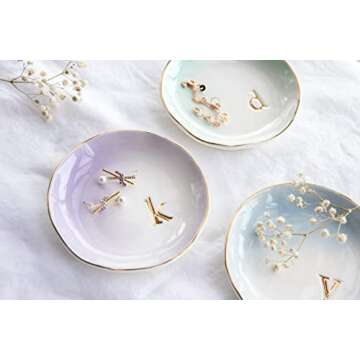 Stylish Ceramic Jewelry Tray for Rings and Earrings - Gift Ready